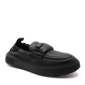 Bally Ball Mauro Black Leather Sneaker Loafers